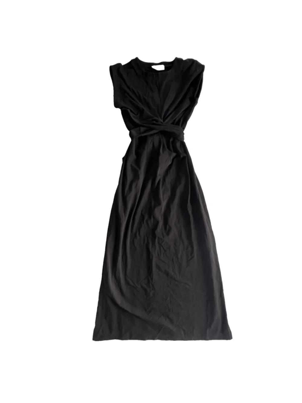 Modern Citizen Black Fei Tie Front Dress Sz S Black Organic Cotton Midi Capsule